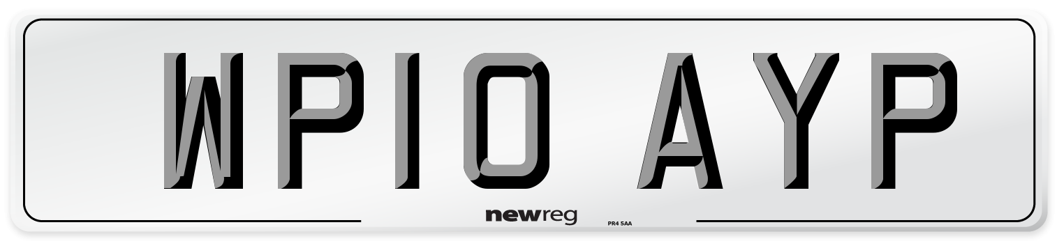 WP10 AYP Number Plate from New Reg